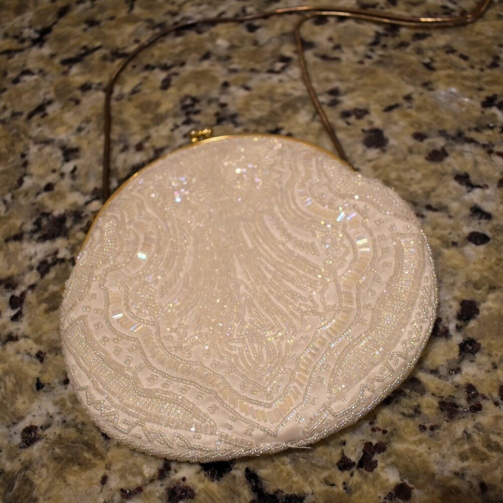 Danieli Creme Colored Beaded Evening Bag